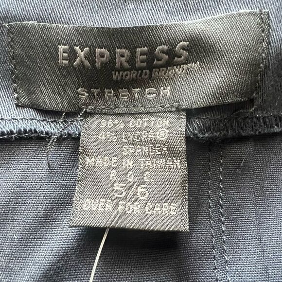 Express World Brand Navy Vintage 90s Y2K Floral Embroidered Halter Mini Dress - Picture 7 of 8